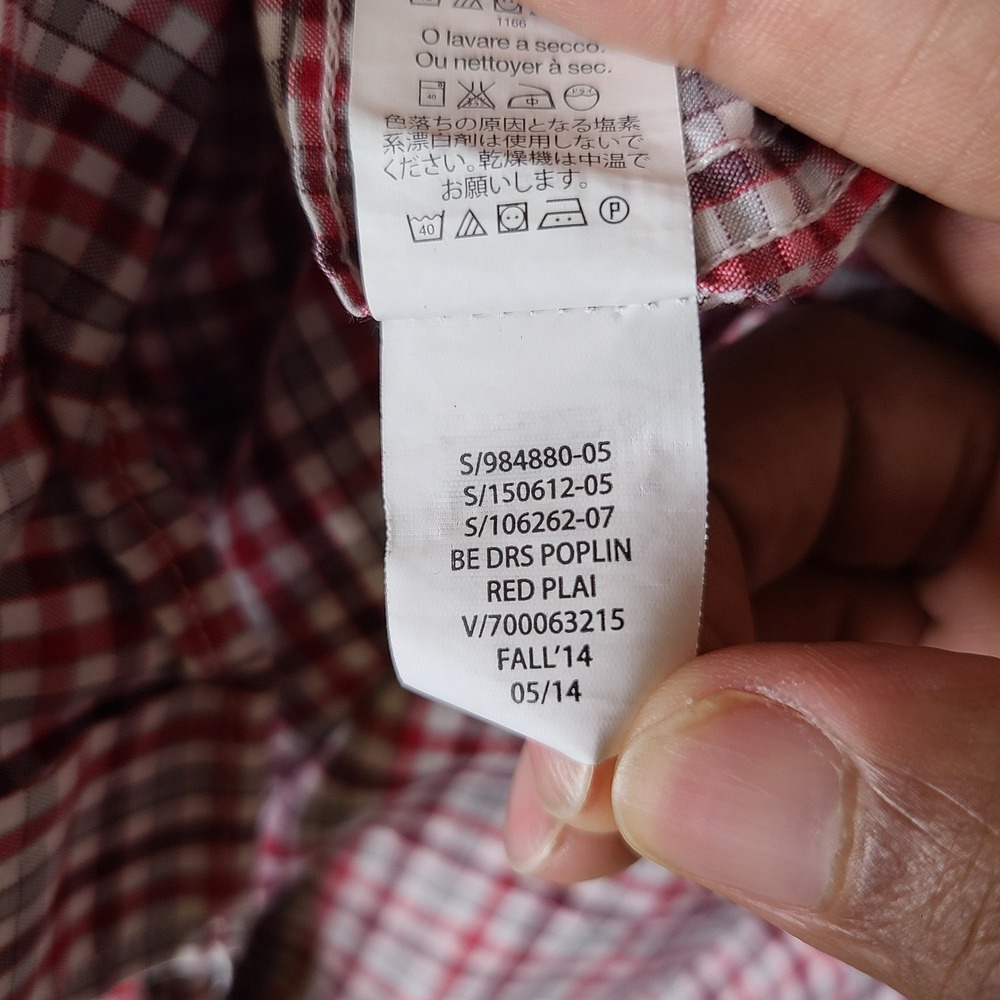 GAP Shirt‎ Mens XXL Red Plaid Slim Fit Long Sleeve Button Down Premium Cotton - Picture 6 of 10